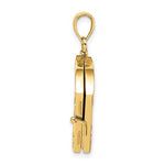 Charger l&#39;image dans la galerie, 14k Yellow Gold and Rhodium Footprints in the Sand Prayer Book 3D Pendant Charm
