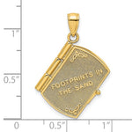 Afbeelding in Gallery-weergave laden, 14k Yellow Gold and Rhodium Footprints in the Sand Prayer Book 3D Pendant Charm
