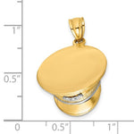 Загрузить изображение в средство просмотра галереи, 14k Yellow Gold and Rhodium Police Hat Cap 3D Pendant Charm

