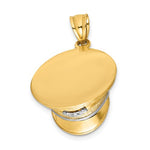 Carregar imagem no visualizador da galeria, 14k Yellow Gold and Rhodium Police Hat Cap 3D Pendant Charm
