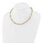 Ladda upp bild till gallerivisning, 14k Yellow Gold Elongated Link Ball Necklace Chain 18 inches Made to Order
