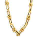 Ladda upp bild till gallerivisning, 14k Yellow Gold Elongated Link Ball Necklace Chain 18 inches Made to Order
