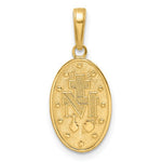 Indlæs billede til gallerivisning 14k Yellow Gold Enamel Blessed Virgin Mary Miraculous Medal Oval Pendant Charm
