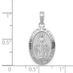 Kép betöltése a galériamegjelenítőbe: 14k White Gold Blessed Virgin Mary Miraculous Medal Oval Pendant Charm
