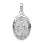Kép betöltése a galériamegjelenítőbe: 14k White Gold Blessed Virgin Mary Miraculous Medal Oval Pendant Charm

