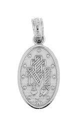Afbeelding in Gallery-weergave laden, 14k White Gold Virgin Mary Miraculous Medal Tiny Pendant Charm

