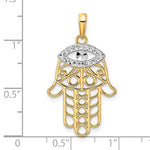 Φόρτωση εικόνας στο εργαλείο προβολής Συλλογής, 14K Yellow Gold and Rhodium Hamsa Chamseh Pendant Charm
