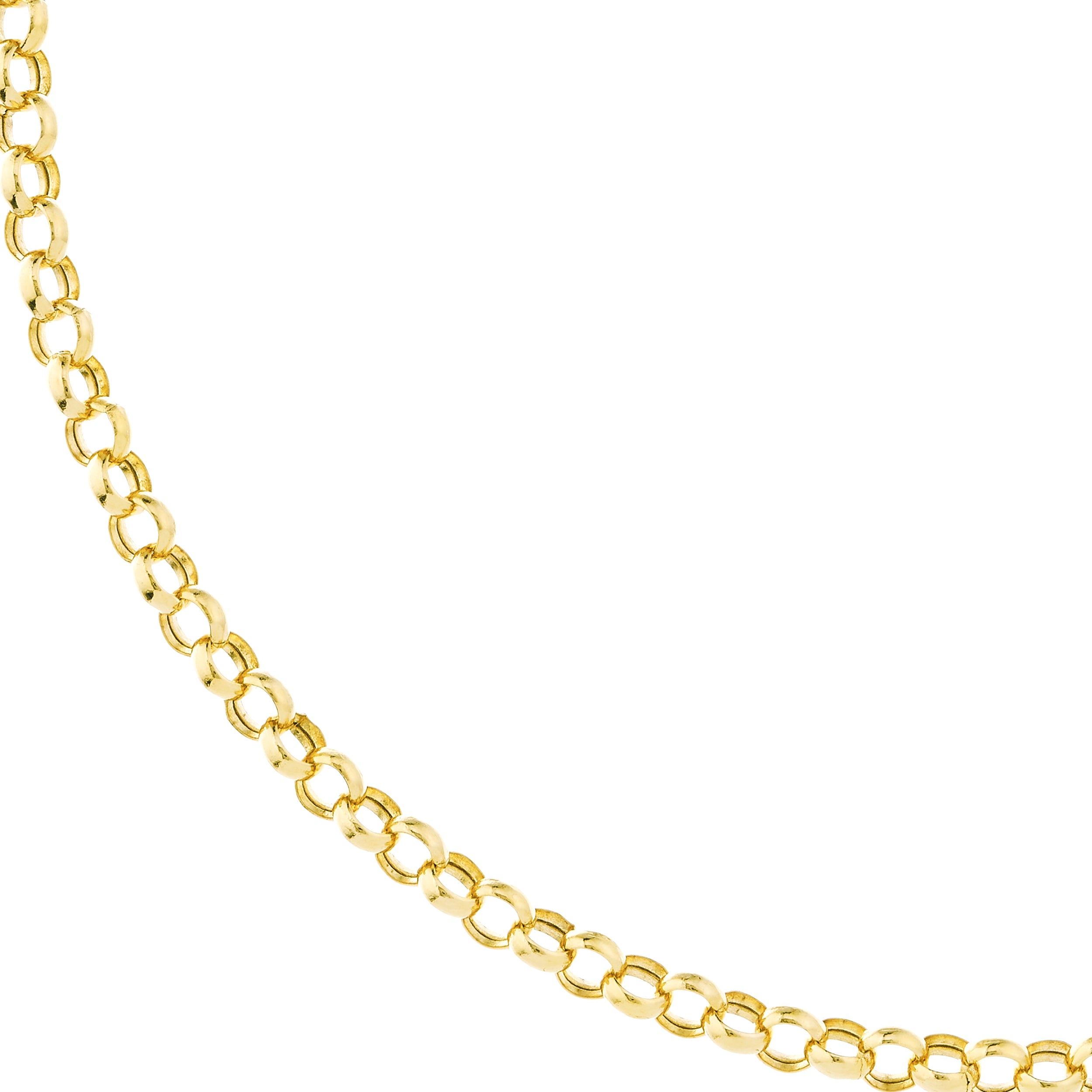 14k Yellow Gold 3.8mm Rolo Split Chain with End Rings 20 inches for Necklace Anklet Bracelet for Push Clasp Lock Connector Bail Enhancer  Pendant Charm Hanger