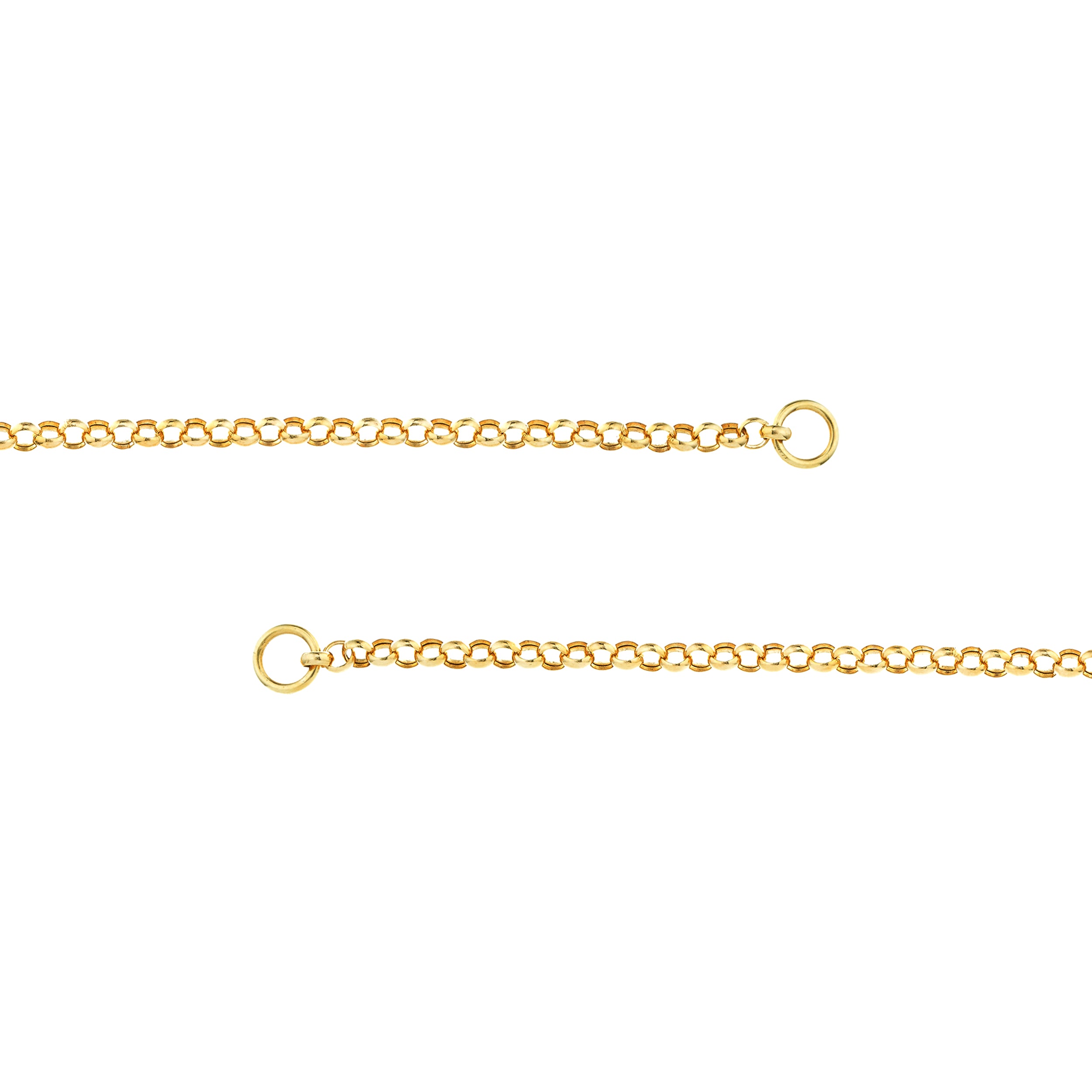 14k Yellow Gold 3.8mm Rolo Split Chain with End Rings 20 inches for Necklace Anklet Bracelet for Push Clasp Lock Connector Bail Enhancer  Pendant Charm Hanger