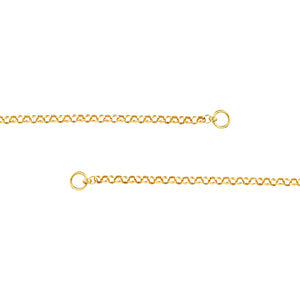 14k Yellow Gold 3.8mm Rolo Split Chain with End Rings 20 inches for Necklace Anklet Bracelet for Push Clasp Lock Connector Bail Enhancer  Pendant Charm Hanger