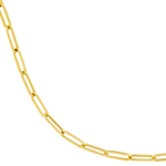 將圖片載入圖庫檢視器 14k Yellow Gold Paper Clip Link Split Chain with End Rings 20 inches for Necklace Anklet Bracelet for Push Clasp Lock Connector Bail Enhancer  Pendant Charm Hanger
