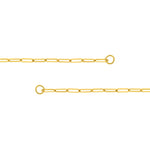Charger l&#39;image dans la galerie, 14k Yellow Gold Paper Clip Link Split Chain with End Rings 20 inches for Necklace Anklet Bracelet for Push Clasp Lock Connector Bail Enhancer  Pendant Charm Hanger

