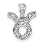 画像をギャラリービューアに読み込む, 14k White Gold Genuine Diamond Taurus Zodiac Horoscope Pendant Charm
