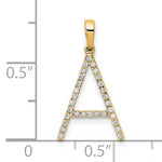 Carregar imagem no visualizador da galeria, 14K Yellow White Gold Diamond Initial Letter A Uppercase Block Alphabet Pendant Charm

