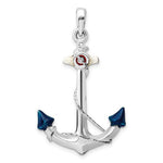 Load image into Gallery viewer, Sterling Silver Enamel Anchor 3D Pendant Charm
