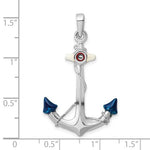 Lataa kuva Galleria-katseluun, Sterling Silver Enamel Anchor 3D Pendant Charm
