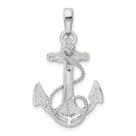 Indlæs billede til gallerivisning Sterling Silver Enamel Anchor Pendant Charm
