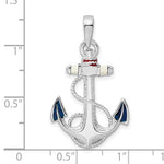 Indlæs billede til gallerivisning Sterling Silver Enamel Anchor Pendant Charm
