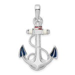 Cargar imagen en el visor de la galería, Sterling Silver Enamel Anchor Pendant Charm
