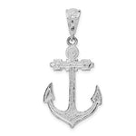 Load image into Gallery viewer, Sterling Silver Enamel Anchor Large Pendant Charm
