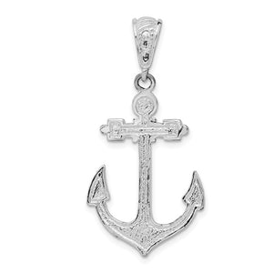 Sterling Silver Enamel Anchor Large Pendant Charm