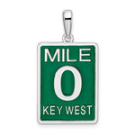 Lade das Bild in den Galerie-Viewer, Sterling Silver Enamel Key West Florida Mile 0 Pendant Charm
