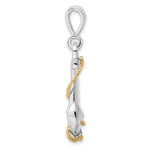 Charger l&#39;image dans la galerie, Sterling Silver and 14k Yellow Gold Anchor Large 3D Pendant Charm
