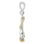 Carica l&#39;immagine nel visualizzatore di Gallery, Sterling Silver and 14k Yellow Gold Anchor Large 3D Pendant Charm
