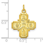 Загрузить изображение в средство просмотра галереи, Sterling Silver Yellow Gold Plated Cruciform Cross Four Way Miraculous Medal Pendant Charm
