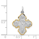 Carregar imagem no visualizador da galeria, Sterling Silver Rhodium Plated Vermeil Cruciform Cross Four Way Miraculous Medal Pendant Charm
