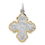 이미지를 갤러리 뷰어에 로드 , Sterling Silver Rhodium Plated Vermeil Cruciform Cross Four Way Miraculous Medal Pendant Charm
