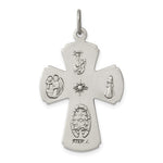 Cargar imagen en el visor de la galería, Sterling Silver Cruciform Cross Four Way Medal Antique Style Pendant Charm
