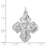 Załaduj obraz do przeglądarki galerii, Sterling Silver Rhodium Plated Cruciform Cross Four Way Medal Pendant Charm
