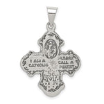 Załaduj obraz do przeglądarki galerii, Sterling Silver Cruciform Cross Four Way Medal Antique Style Pendant Charm
