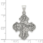 Carica l&#39;immagine nel visualizzatore di Gallery, Sterling Silver Cruciform Cross Four Way Medal Antique Style Pendant Charm
