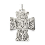 Φόρτωση εικόνας στο εργαλείο προβολής Συλλογής, Sterling Silver Cruciform Cross Four Way Medal Antique Style Pendant Charm
