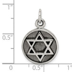 Afbeelding in Gallery-weergave laden, Sterling Silver Star of David Round Circle Antique Finish Pendant Charm
