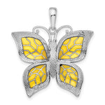 Indlæs billede til gallerivisning Sterling Silver Enamel Yellow Butterfly Pendant Charm
