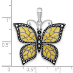 Indlæs billede til gallerivisning Sterling Silver Enamel Yellow Butterfly Pendant Charm
