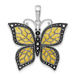 Charger l&#39;image dans la galerie, Sterling Silver Enamel Yellow Butterfly Pendant Charm

