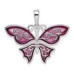 Charger l&#39;image dans la galerie, Sterling Silver Enamel Purple Pink Butterfly Pendant Charm
