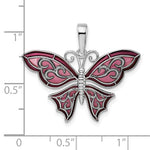 Cargar imagen en el visor de la galería, Sterling Silver Enamel Purple Pink Butterfly Pendant Charm
