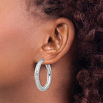 이미지를 갤러리 뷰어에 로드 , Sterling Silver Diamond Cut Classic Round Hoop Earrings 35mm x 4.75mm
