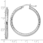 Φόρτωση εικόνας στο εργαλείο προβολής Συλλογής, Sterling Silver Textured Round Hoop Earrings 35mm x 3mm
