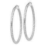 Załaduj obraz do przeglądarki galerii, Sterling Silver Textured Round Hoop Earrings 50mm x 3mm
