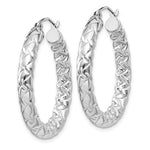 Kép betöltése a galériamegjelenítőbe: Sterling Silver Textured Round Hoop Earrings 30mm x 4mm
