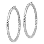 Charger l&#39;image dans la galerie, Sterling Silver Textured Round Hoop Earrings 60mm x 4mm

