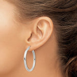 Cargar imagen en el visor de la galería, Sterling Silver Diamond Cut Classic Round Hoop Earrings 35mm x 3mm

