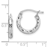 Carica l&#39;immagine nel visualizzatore di Gallery, Sterling Silver Diamond Cut Classic Round Hoop Earrings 16mm x 3mm
