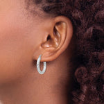 Ladda upp bild till gallerivisning, Sterling Silver Diamond Cut Classic Round Hoop Earrings 20mm x 3mm
